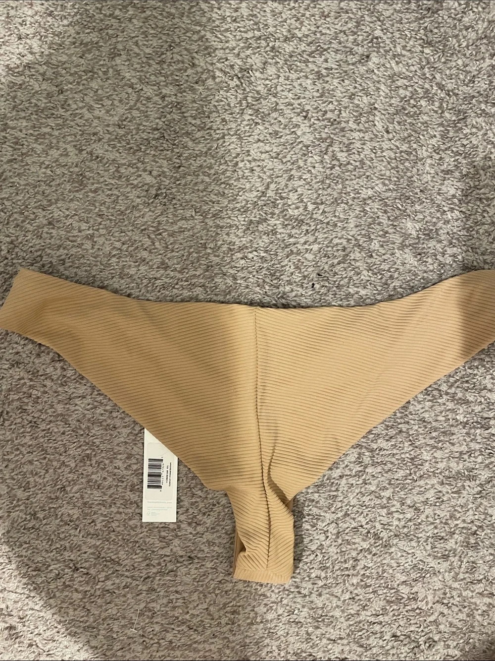 Frankie's Bikinis Dawson Ribbed Bikini Bottom in Camel xxl 2x nwt